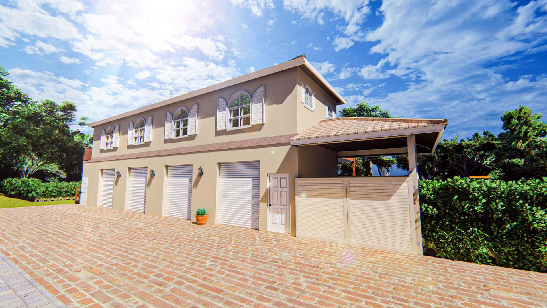 EQUESTRIAN BUILDING <br> WELLINGTON, FL  <br>An addition of a second story to an existing equestrian building for a 2-bedroom accessory quarters. Martinat Engineering provided the structural engineering solutions to bring this project to life. The structure consisted of a 1,000 sq. ft. CMU addition and a 960 sq. ft. elevated wood frame sun-deck attached to the building.