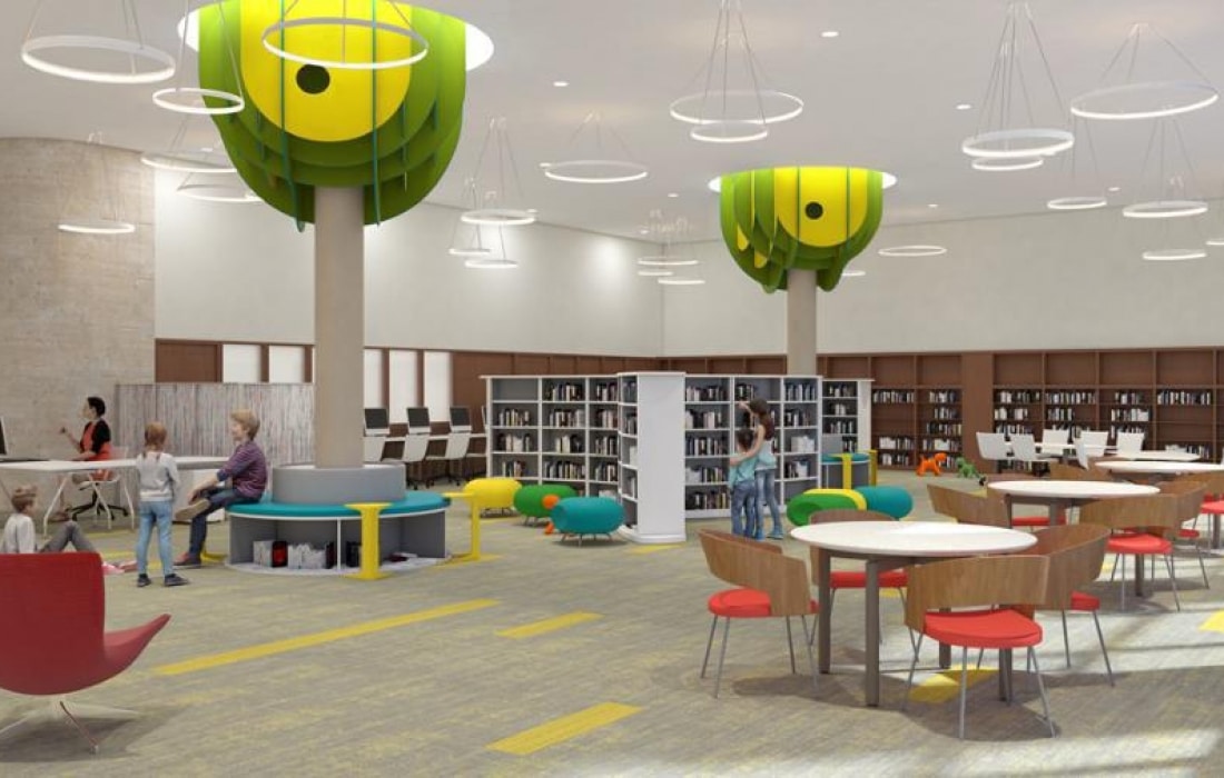 CORAL GABLES LIBRARY <br> CORAL GABLES, FL <br>The project consisted of the interior renovation of the existing Coral Gables Library. Martinat Engineering participated in the structural design of decorative custom wood structures located in the reading areas.